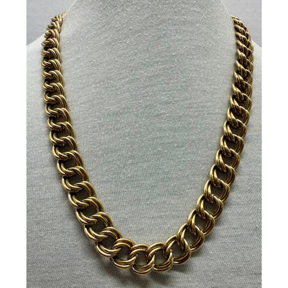 Vintage 1980s Givenchy Double Chain Link Necklace 11.5" - Picture 1 of 6